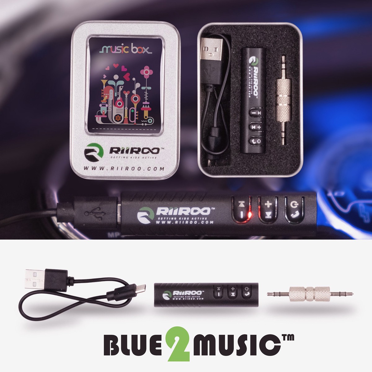Blue2Music 3.5mm Aux-In Bluetooth Adapter