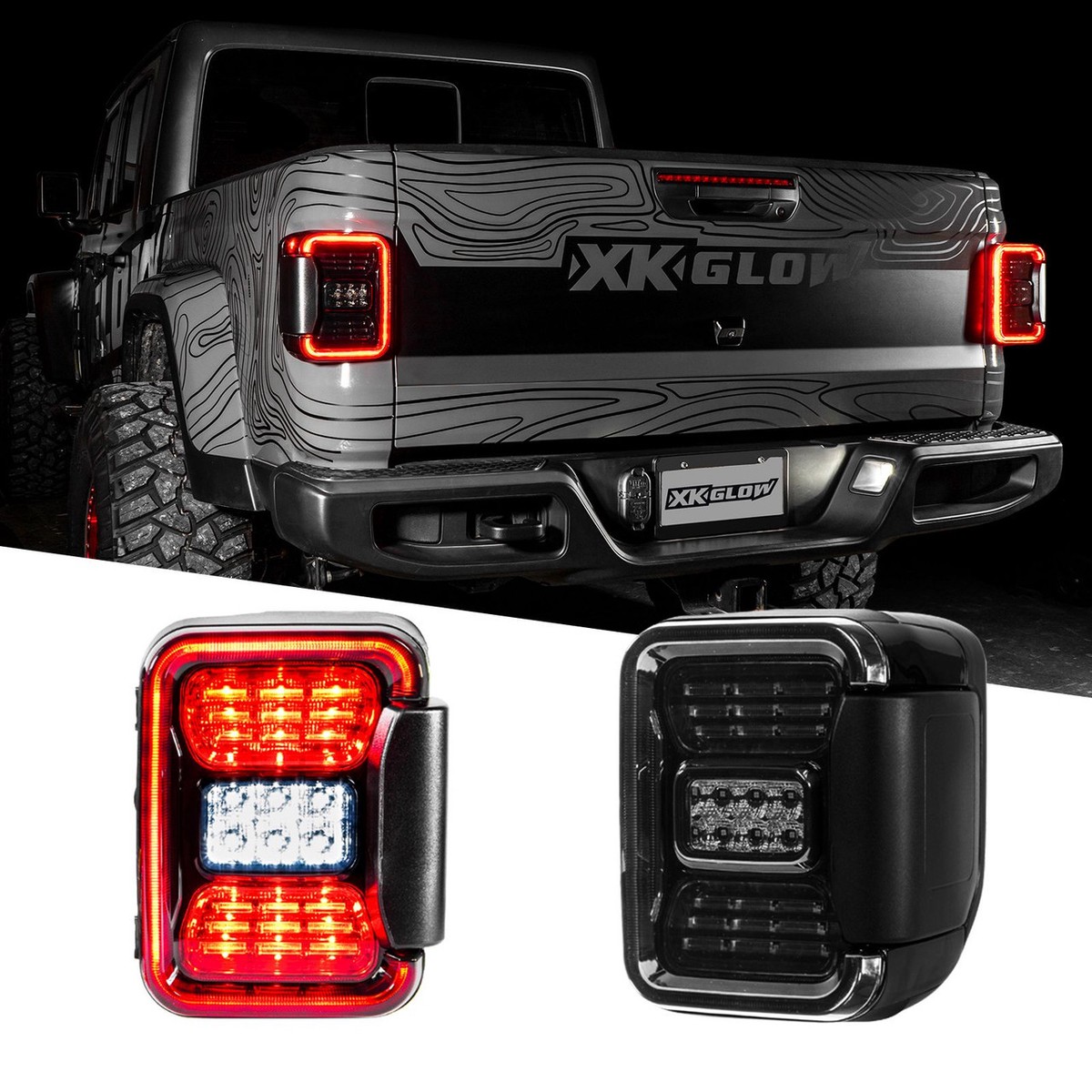 XK Glow LED Tail Light Pair (Gladiator JT 2020+)