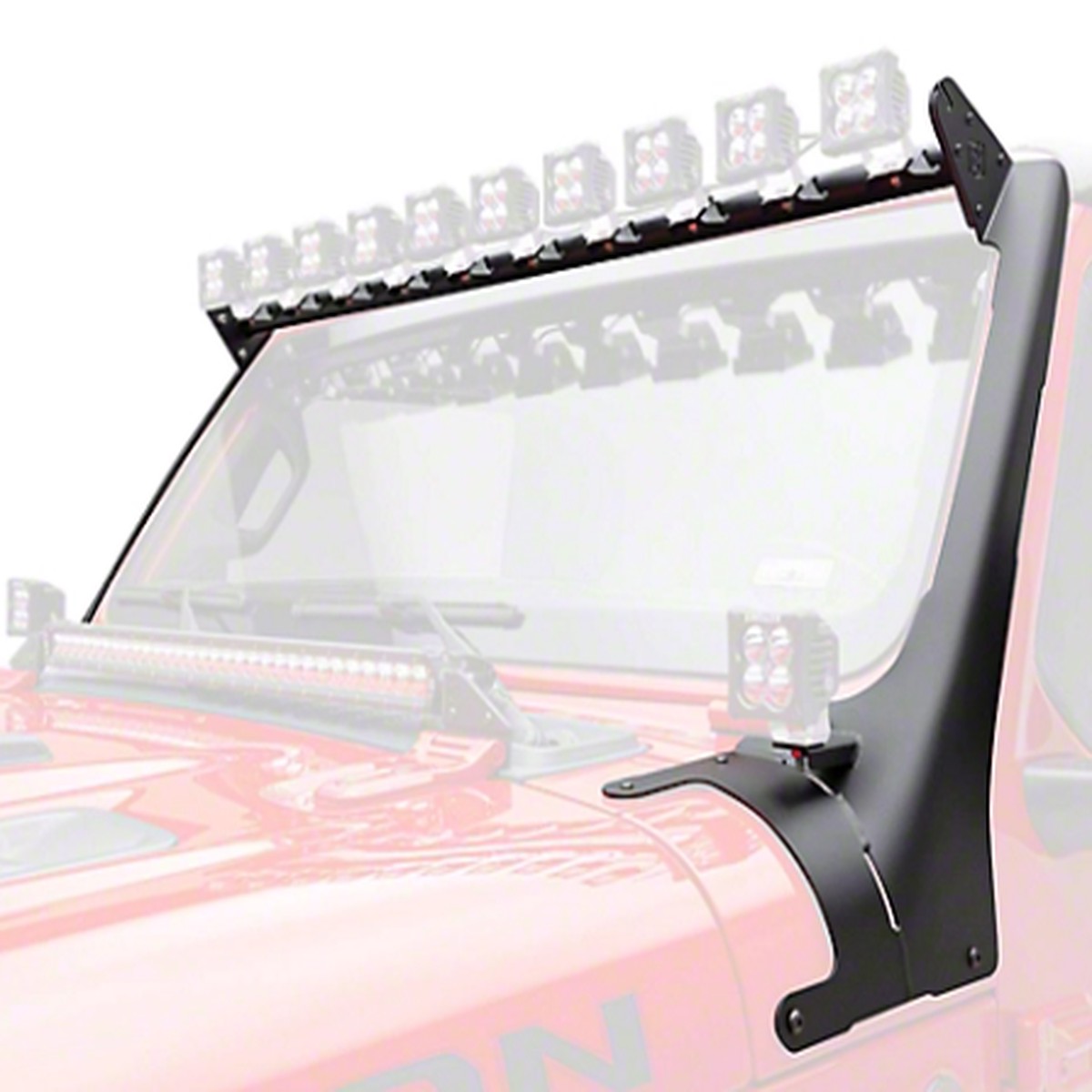ZROADZ Multi-LED Roof Cross Bar & A-Pillar Light Mount for 12 Pods (Wrangler JL & Gladiator JT 2018+)
