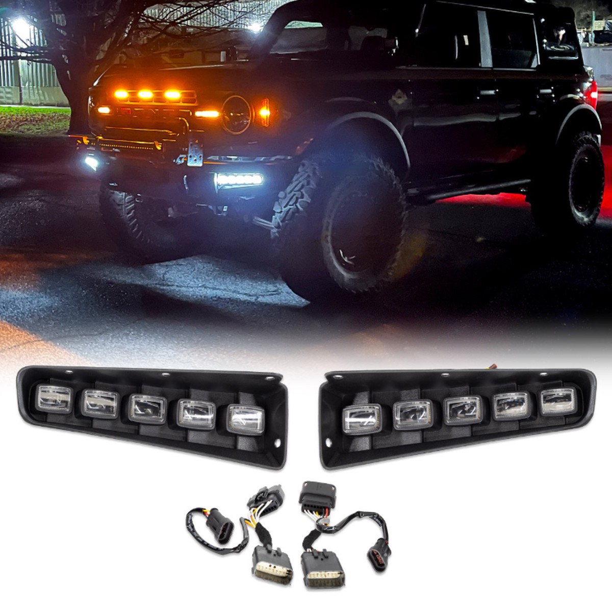 IAG Off-Road I-Line 5 Lamp Bumper Indicator Light Kit | Modular Bumper (Bronco 2021+)