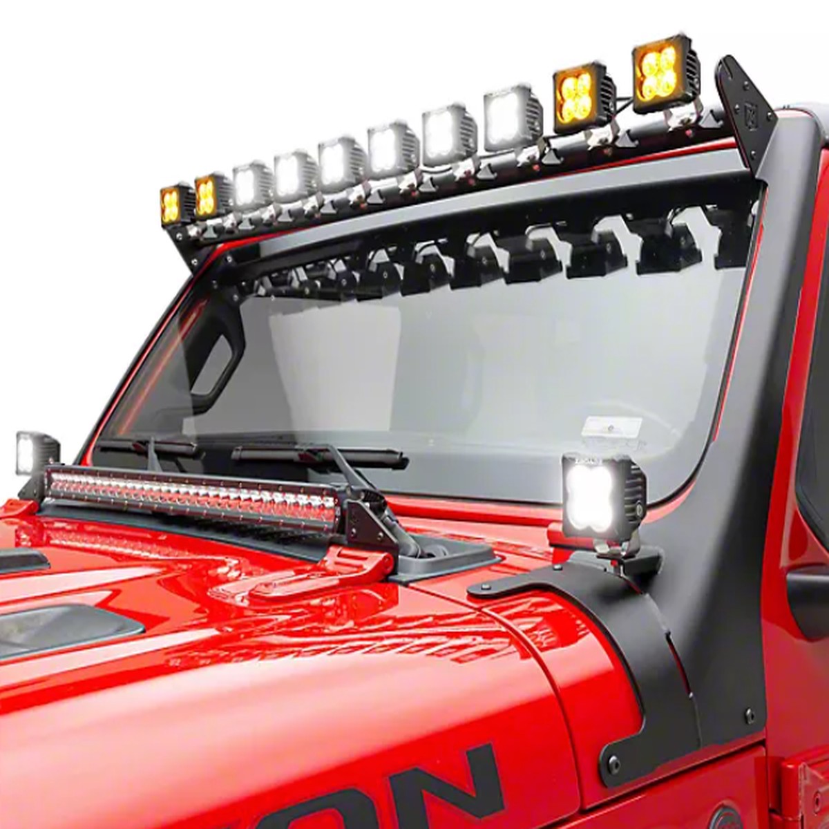 ZROADZ Multi-LED Roof Cross Bar & 2 Pod A-Pillar Light Pod Complete Kit (Wrangler JL & Gladiator JT 2018+)