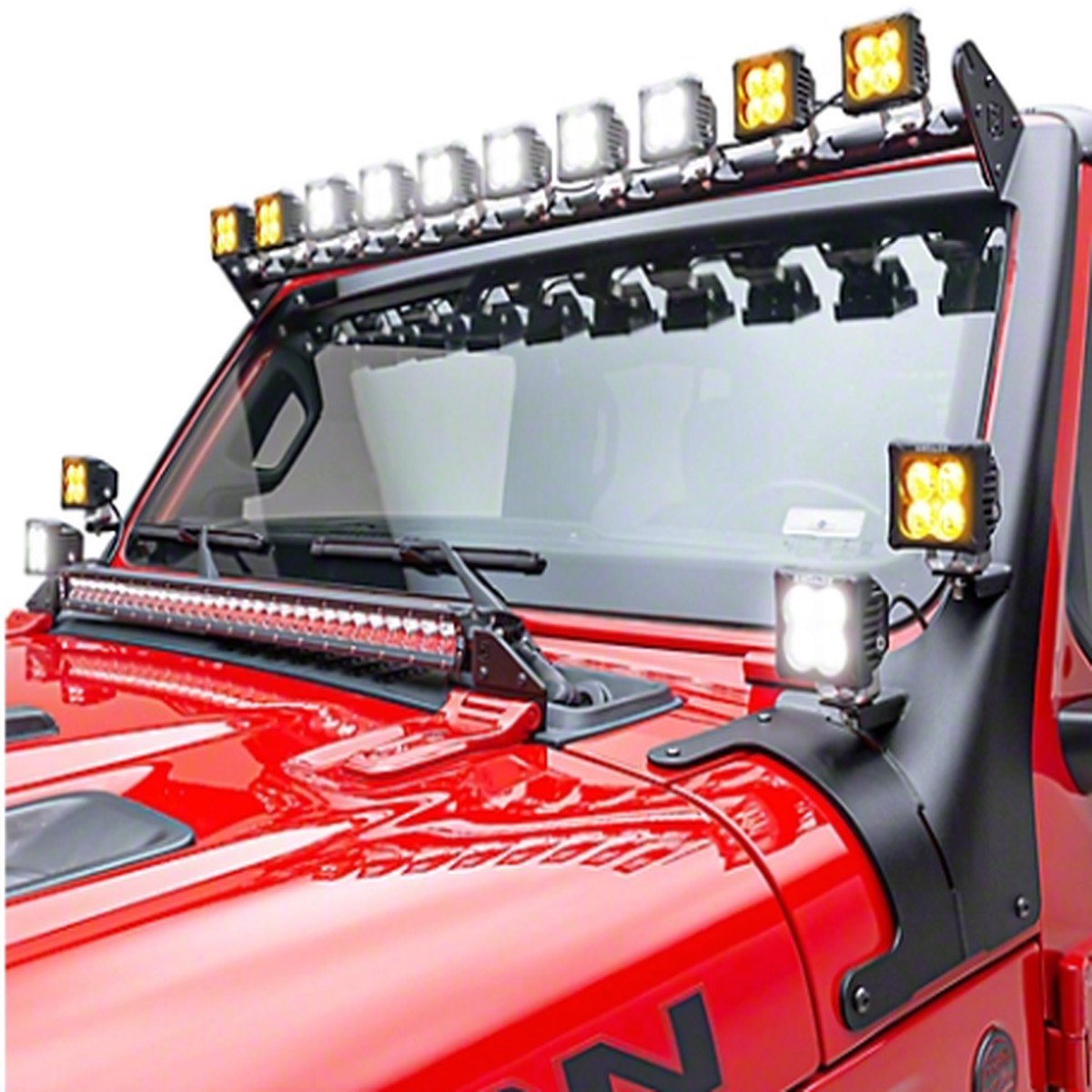 ZROADZ Multi-LED Roof Cross Bar & 4 Pod A-Pillar Light Pod Complete Kit (Wrangler JL & Gladiator JT 2018+)