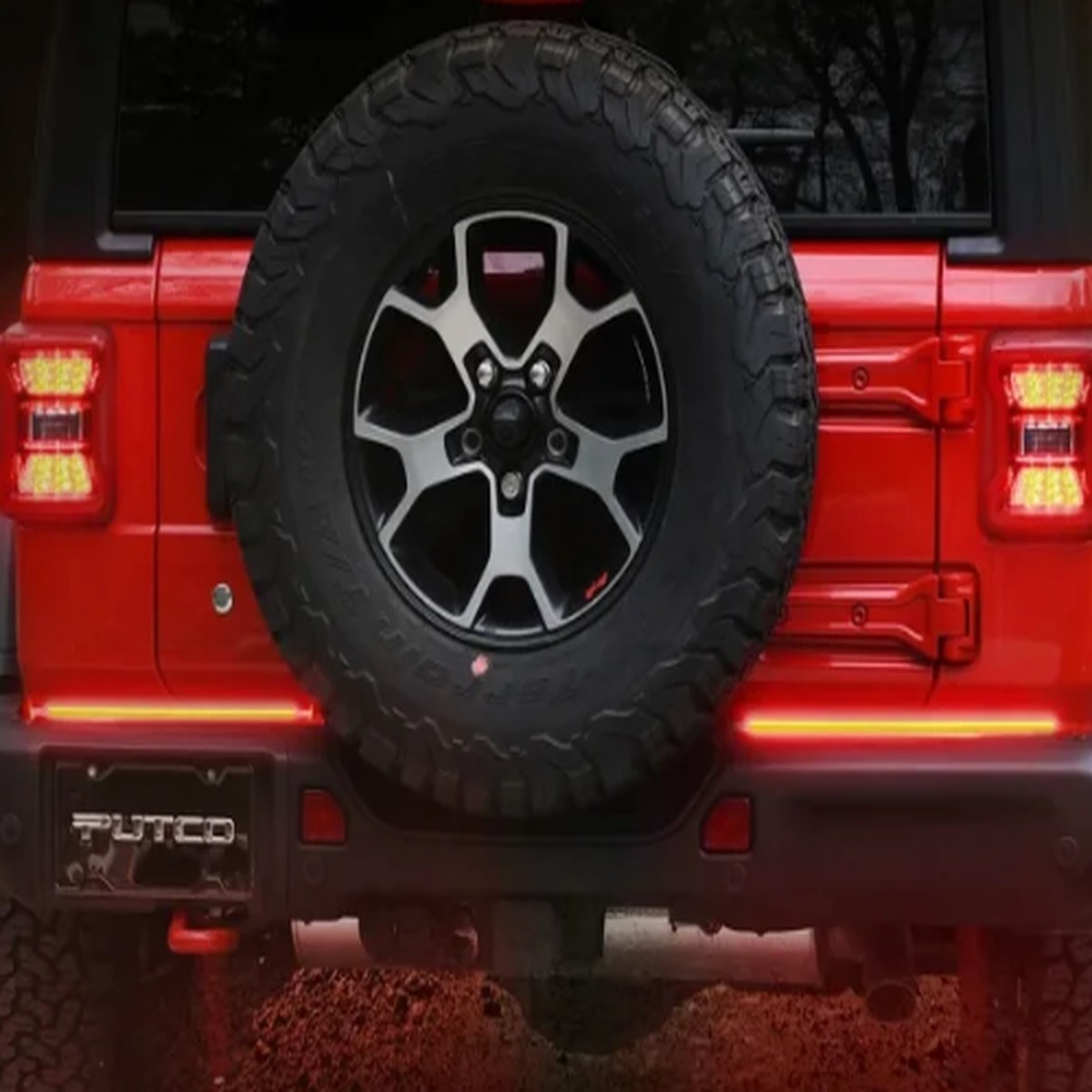 Putco 18" Red/White Split Blade LED Tailgate Light Bar Pair (Wrangler TJ, JK, JL, Gladiator JT & Ram 1500 1997+)