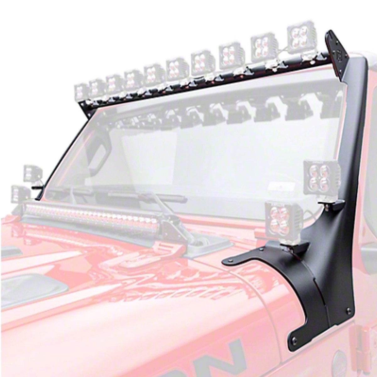 ZROADZ Multi-LED Roof Cross Bar & A-Pillar Light Mount for 14 Pods (Wrangler JL & Gladiator JT 2018+)
