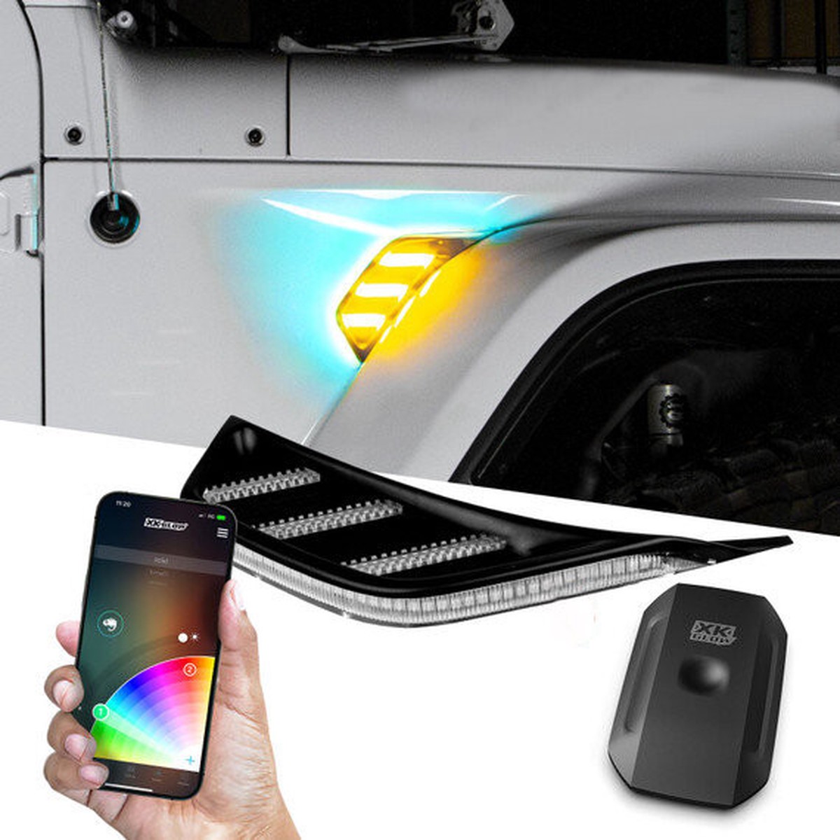 XK Glow RGB & Amber Fender Vent Light (Wrangler JK 2007-2018)
